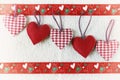Valentine heart background fabric Royalty Free Stock Photo