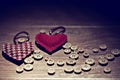 Valentine heart among buttons Royalty Free Stock Photo