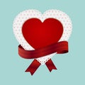 Valentine heart card and ribbon