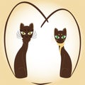 Valentine heart cats