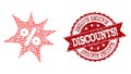 Valentine Heart Composition of Discount Boom Icon and Grunge Stamp