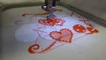 Valentine heart embroidery sewing