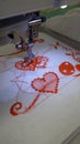 Valentine heart embroidery sewing