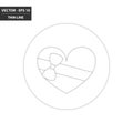 Valentine - Heart gift thin line flat icon