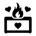 Valentine heart love envelope silhouette icon vector image Royalty Free Stock Photo
