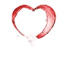 Valentine heart made of red wine Royalty Free Stock Photo