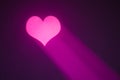 Valentine heart with purple ray