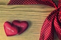 Valentine heart with red dotted ribbon Royalty Free Stock Photo
