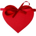 Valentine heart with red ribbon Royalty Free Stock Photo