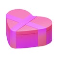 Valentine Heart Shaped Gift Isometric 3D Render Element