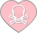 Valentine heart with Skull and Crossbones