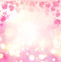 Valentine Hearts Abstract Pink Background.