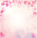 Valentine Hearts Abstract Pink Background.