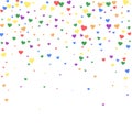 Rainbow colored scattered hearts. LGBT