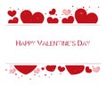 Valentine hearts and Happy Valentines Day text. Valentines Day wallpaper Royalty Free Stock Photo