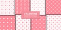 Valentine hearts seamless pattern set Royalty Free Stock Photo