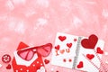 Valentine hearts with sunglasses Royalty Free Stock Photo