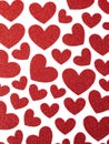 Valentine hearts on white background