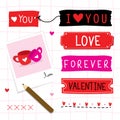 Valentine I Love You Sweetheart Cute Cartoon Vector