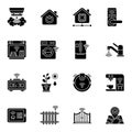 Home automation icons set 2, Smart home glyph icon. Royalty Free Stock Photo