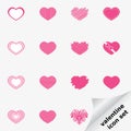 Valentine icon set with heart