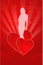 Valentine illustration with a girl's silhouette