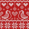 Valentine jacquard knitted seamless pattern