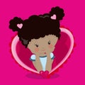 Valentine Kids Girl Dark Bubbles Heart 04