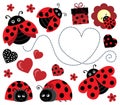 Valentine ladybugs theme image 2 Royalty Free Stock Photo