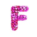 Valentine letter F - Upper-case 3d heart font - suitable for Valentine`s day, romantism or passion related subjects