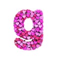 Valentine letter G - Small 3d heart font - Suitable for Valentine`s day, romantism or passion related subjects