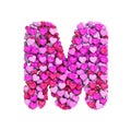 Valentine letter M - Capital 3d heart font - suitable for Valentine`s day, romantism or passion related subjects