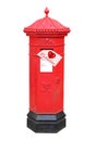 Valentine letter in Victorian postbox Royalty Free Stock Photo