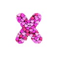 Valentine letter X - Small 3d heart font - Suitable for Valentine`s day, romantism or passion related subjects