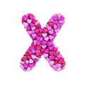 Valentine letter X - Upper-case 3d heart font - suitable for Valentine`s day, romantism or passion related subjects