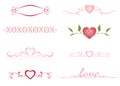 A set of Valentine themed dividers