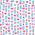 Valentine lipstick seamless pattern