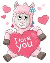 Valentine llama theme image 2