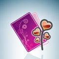 Valentine/Love Card & Flower Heart Royalty Free Stock Photo