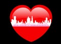 Valentine Love City - Vector Royalty Free Stock Photo