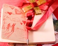 Valentine love letter in moleskine Royalty Free Stock Photo