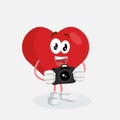 Valentine love Logo mascot with camera pose