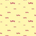 Love pink valentine yellow pattern a watercolor