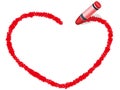 Crayon Heart-Shaped Frame Isolated On A White Background.