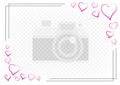 Valentine outline heart photo frame transparent template