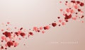 Valentine paper confetti hearts background