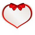 Valentine paper heart with red bow