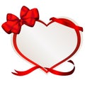 Valentine paper heart with red bow