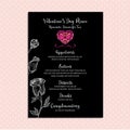 Valentine party invitation restaurant. Food flyer. Royalty Free Stock Photo