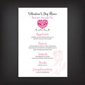 Valentine party invitation restaurant. Food flyer.